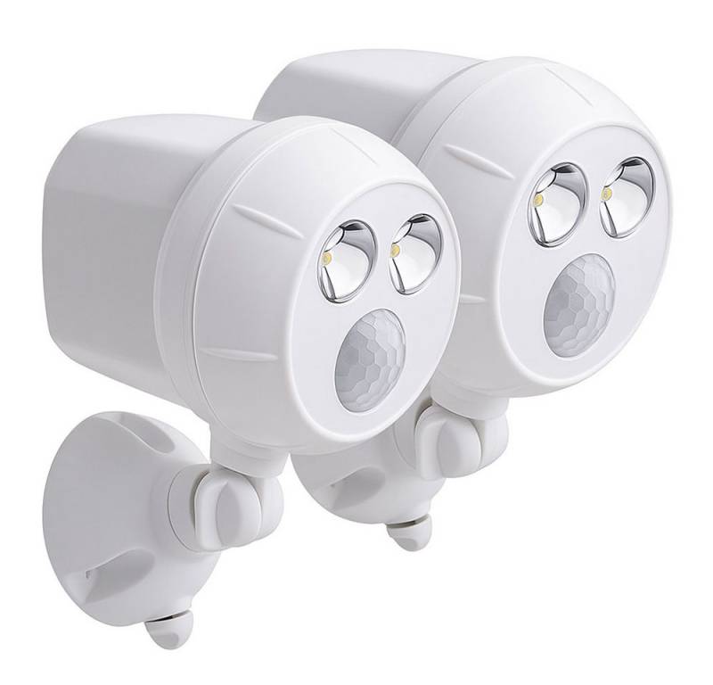 mrbeams LED Außen-Wandleuchte, LED-Leuchtmittel fest verbaut, Kaltweiß, Tageslichtweiß, Außenleuchte Wandlampe LED kaltweiß Bewegungsmelder IP66 2er Set von mrbeams