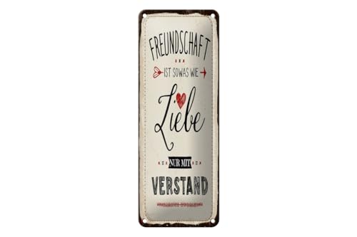 mrdeco Blechschild 27x10cm gewölbt Freundschaft ist sowas wie Liebe Deko Schild von mrdeco
