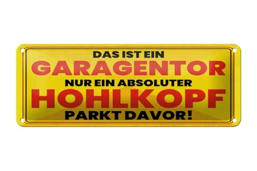 mrdeco Blechschild 27x10cm gewölbt Garagentor nur Hohlkopf Deko Schild von mrdeco
