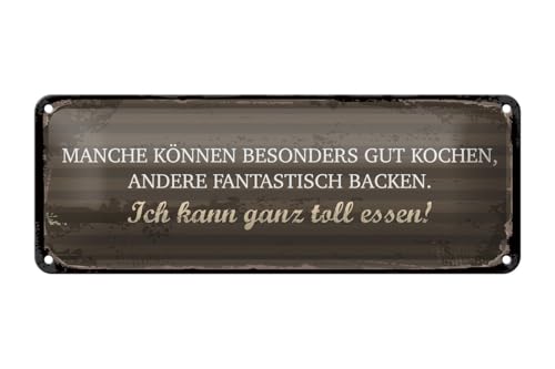 mrdeco Blechschild 27x10cm gewölbt Manche können Kochen Ich kann ganz toll essen Deko Schild von mrdeco