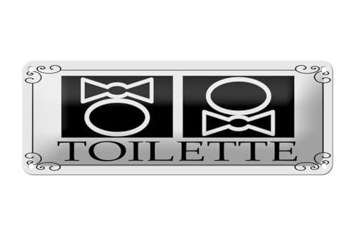 mrdeco Blechschild 27x10cm gewölbt WC Piktogramm Toilette Deko Schild von mrdeco