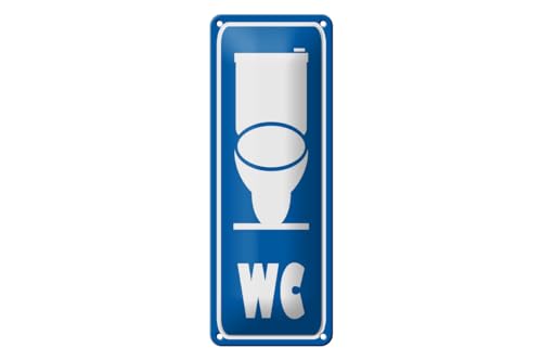 mrdeco Blechschild 27x10cm gewölbt WC Piktogramm Toilette Deko Schild von mrdeco