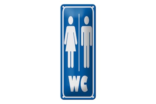mrdeco Blechschild 27x10cm gewölbt WC Piktogramm Toilette Wanddeko Deko Schild von mrdeco