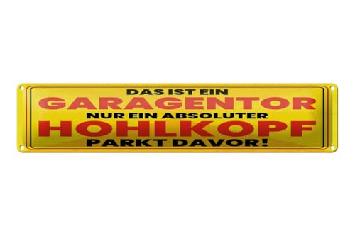 mrdeco Blechschild gewölbt 46x10cm Garagentor nur Hohlkopf Deko Schild von mrdeco