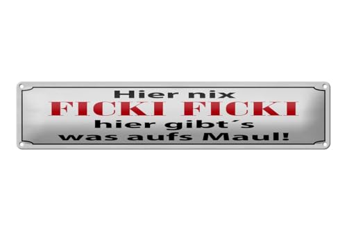mrdeco Blechschild gewölbt 46x10cm Hier nix ficki ficki Deko Schild mrdeco Blechschild gewölbt 46x10cm Hier nix ficki ficki Deko Schild von mrdeco