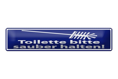 mrdeco Blechschild gewölbt 46x10cm Toilette bitte sauber halten Deko Schild von mrdeco