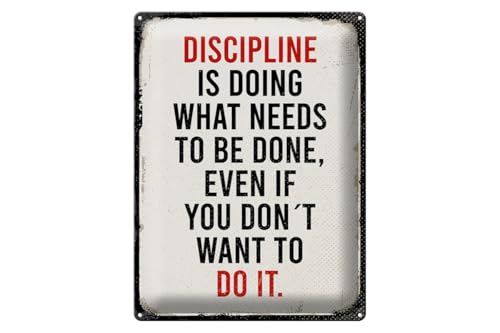 mrdeco Blechschild gewölbt Spruch 30x40 cm Disciplin is doing what needs to be done Deko Schild mrdeco Blechschild gewölbt Spruch 30x40 cm Disciplin is doing what needs to be done Deko Schild von mrdeco