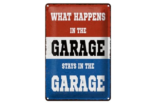 mrdeco Blechschild gewölbt Spruch 30x40 cm What happens in the Garage stay in Deko Schild mrdeco Blechschild gewölbt Spruch 30x40 cm What happens in the Garage stay in Deko Schild von mrdeco