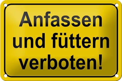 mrdeco Metall Schild 12x18cm gewölbt Anfassen und füttern verboten Deko Blechschild Tin Sign von mrdeco