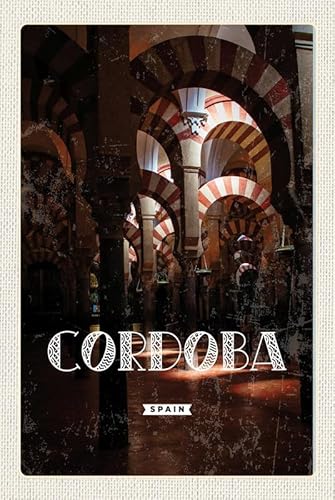 mrdeco Metall Schild 12x18cm gewölbt Retro Cordoba Spain römische Stadt Schild von mrdeco