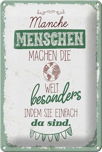 mrdeco Metall Schild 20x30cm gewölbt Manche Menschen machen die Welt Deko Blechschild Tin Sign von mrdeco