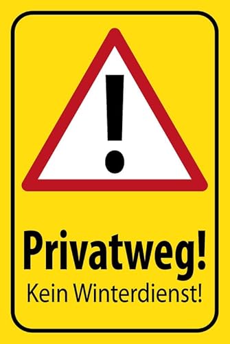 mrdeco Metall Schild 20x30cm gewölbt Privatweg kein Winterdienst Deko Blechschild Tin Sign von mrdeco