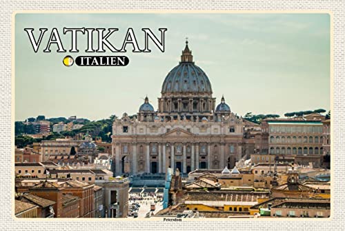 mrdeco Metall Schild 20x30cm gewölbt Vatikan Italien Petersdom Papst Deko Blechschild Tin Sign von mrdeco