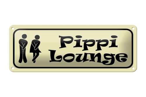 mrdeco Metall Schild 27x10cm gewölbt Pippi Lounge Deko Blechschild Tin Sign von mrdeco