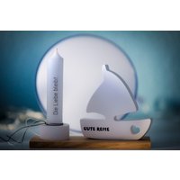 Kleines Trauerset | Gute Reise Trauergeschenk Trauerlicht, Sternenlicht, Abschiedslicht Etc. Kerze, Kerzenhalter, Segelboot von mrsfannycreate