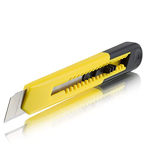 Cuttermesser Teppichmesser Kartonmesser Yellow inklusive Cutterklingen 18mm (10 Messer) von MS-Point