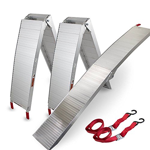 BITUXX® 2X Auffahrrampe Verladerampe Motorradrampe Klappbar Alu Rampe bis 340Kg Traglast Geschlossen von MS-Point