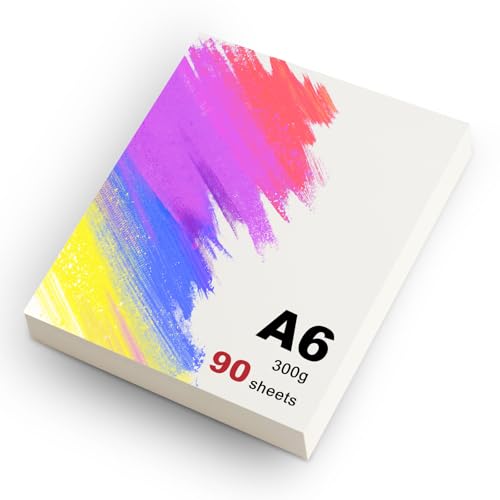 msymsyu Aquarellpapier A6 Aquarellblock 300g 90 Blätter Watercolor Paper 15x10.5cm Weiß Aquarell Papier für Malen Kalligraphie üben DIY machen für Zeichenbegeisterte Illustratoren und Studenten von msymsyu