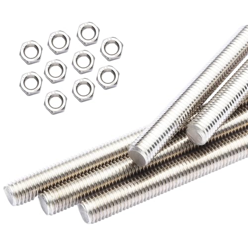 msymsyu Gewindestange 5 Stück Edelstahl Volle Gewindestangen M6X100mm mit 10 Stück M6 Sechskantmuttern Gewindestab kann sowohl zur Befestigung von Baugruppen als auch zur Reparatur msymsyu Gewindestange 5 Stück Edelstahl Volle Gewindestangen M6X100mm mit 10 Stück M6 Sechskantmuttern Gewindestab kann sowohl zur Befestigung von Baugruppen als auch zur Reparatur von msymsyu