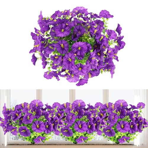 msymsyu Kunstblumen Petunie Bündel 7 Stück Purpur 36cm - Kunstblumen Wie Echt Künstliche Blumen & Künstliche Balkonpflanzen Ideal für Balkon-Dekoration kunstblumen für draußen msymsyu Kunstblumen Petunie Bündel 7 Stück Purpur 36cm - Kunstblumen Wie Echt Künstliche Blumen & Künstliche Balkonpflanzen Ideal für Balkon-Dekoration kunstblumen für draußen von msymsyu