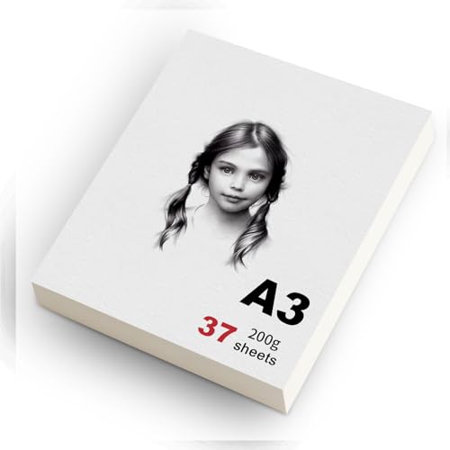 msymsyu Zeichenpapier A3 Skizzenpapier 200g 37 Blätter Malpapier Skizzenpapier Ideal für die künstlerische Gestaltung Schulbüros sowie Skizzen und Malübungen von msymsyu
