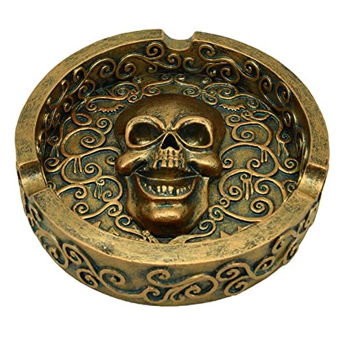 mtb more energy Deko Aschenbecher ''Laughing Skull'' - Totenkopf Ascher mit Ornamenten - Vintage Gold Look- Durchmesser ca 13 cm - Totenschädel Dekoration mtb more energy Deko Aschenbecher ''Laughing Skull'' - Totenkopf Ascher mit Ornamenten - Vintage Gold Look- Durchmesser ca 13 cm - Totenschädel Dekoration von mtb more energy
