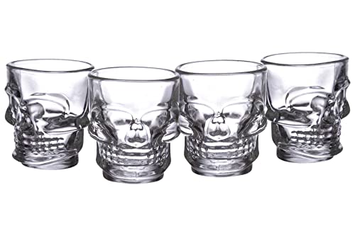 Deko Schnapsglas ''Braindead'' - 4er Set - Totenkopf Skull Shot Glass - Party Bar Halloween von mtb more energy