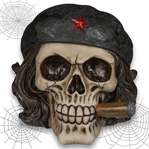 Deko Totenkopf Spardose ''Revolution in hell'' - Freiheitskämpfer mit Zigarre Totenschädel - Höhe 15 cm - Sparbüchse Figur Dekoration von mtb more energy