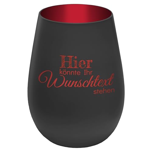 Personalisierbares Windlicht mit frei gestaltbarem Wunschtext - Schwarz/Rot - wähle selbst Größe, Schriftart und Position des Textes aus - Höhe 12 cm - Kristall Glas Teelichthalter mit Gravur Personalisierbares Windlicht mit frei gestaltbarem Wunschtext - Schwarz/Rot - wähle selbst Größe, Schriftart und Position des Textes aus - Höhe 12 cm - Kristall Glas Teelichthalter mit Gravur von mtb more energy
