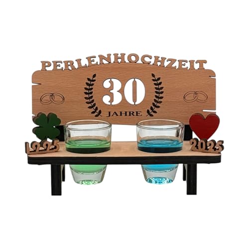 Schnapsbank mit Gravur 'Perlenhochzeit'aus Holz - tolle Geschenkidee zum 30. Hochzeitstag oder für Geldgeschenk zum 30. Hochzeitsjubiläum - inkl. 2 Schnapsgläser Schnapsbank mit Gravur 'Perlenhochzeit'aus Holz - tolle Geschenkidee zum 30. Hochzeitstag oder für Geldgeschenk zum 30. Hochzeitsjubiläum - inkl. 2 Schnapsgläser von mtb more energy