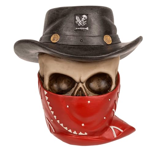 Spardose ''Death Bandit'' - Cowboy Totenkopf Sparbüchse - Höhe 16 cm - Figur Deko Totenschädel Sparschwein von mtb more energy