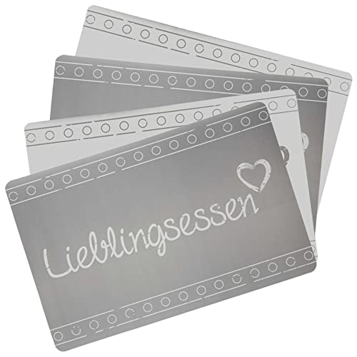 Tischset ''Lieblingsessen'' - 4er Set Platzset - 43x28 cm - wasserfest - Unterlage Untersetzer Esstisch Tischdeko von mtb more energy