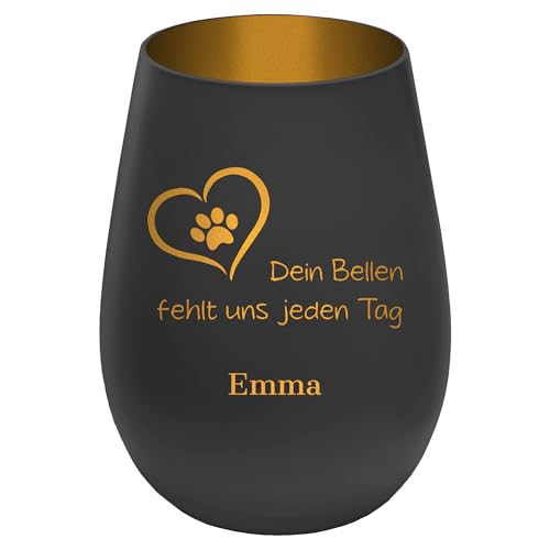 Trauerlicht Gedenklicht für Haustier mit schönem Spruch - Außen Schwarz/Innen Gold - Design 5 - personalisierbar mit Name - Höhe 12 cm - Gravur Windlicht Teelichthalter Hund Katze Trauerlicht Gedenklicht für Haustier mit schönem Spruch - Außen Schwarz/Innen Gold - Design 5 - personalisierbar mit Name - Höhe 12 cm - Gravur Windlicht Teelichthalter Hund Katze von mtb more energy
