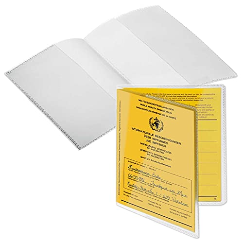 mtb more energy® 1x Hülle für Impfausweis Impfpass (Größe 13x9.3 cm, Ausstelldatum ab ca 2005) - aufklappbar - transparent, leicht mattiert - Impfpass Hülle Klarsichthülle Schutzhülle von mtb more energy