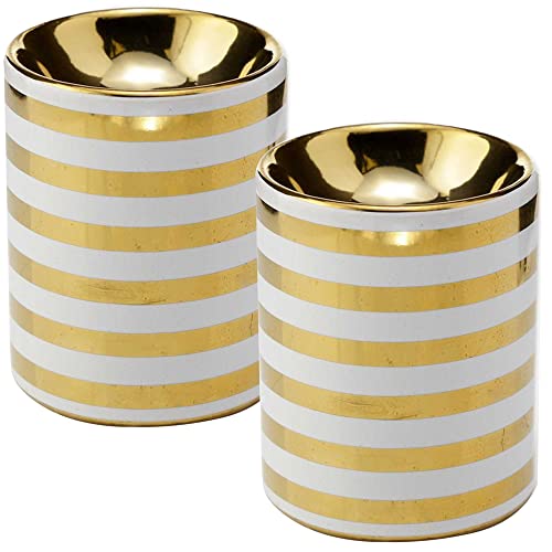 mtb more energy 2er Set Duftlampe Mini ''Modern Stripes'' - Duftlicht Teelichthalter - weiß/Gold - Höhe 9 cm - Deko Style Home Living mtb more energy 2er Set Duftlampe Mini ''Modern Stripes'' - Duftlicht Teelichthalter - weiß/Gold - Höhe 9 cm - Deko Style Home Living von mtb more energy