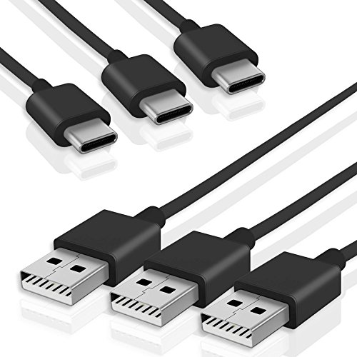 mtb more energy [3 Stück Multipack] USB-C Daten- / Ladekabel für Smartphones von Huawei, HTC, ZTE, Vernee und mehr - kompatible Modelle Siehe Liste - Länge: 3 Meter - Schwarz von mtb more energy