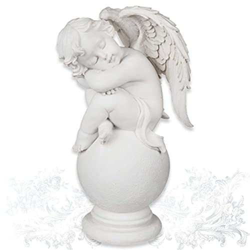Deko Engelchen ''Angel Falling Asleep'' - Engel Schutzengel Engelsfigur Cherubinchen - Höhe 24 cm - Dekoration Figur Babyengel von mtb more energy
