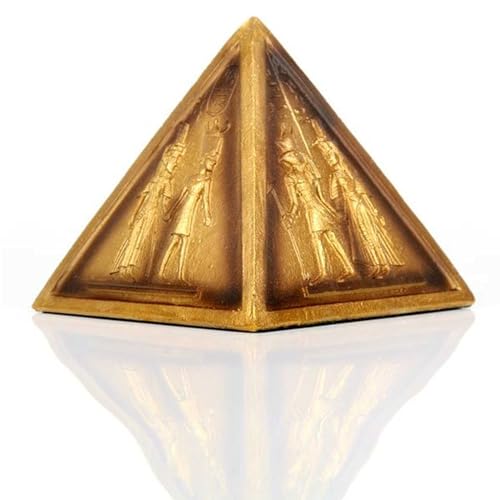 mtb more energy Deko Figur ''Ancient Pyramid'' - goldene Pyramide mit ägyptischen Hieroglyphen und Götterbildern - Höhe 8 cm - Dekoration Ägypten Aufsteller von mtb more energy