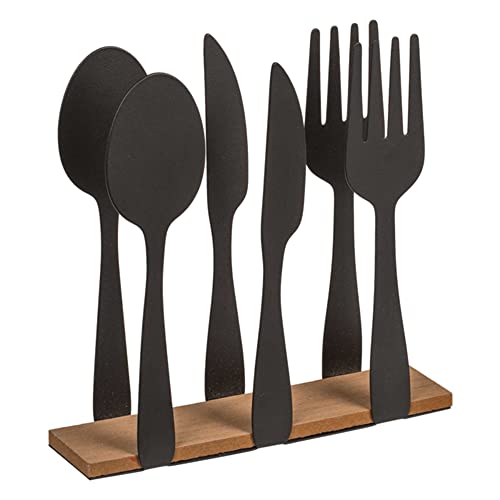 Deko Serviettenhalter ''Black Cutlery'' - schwarzer Metall-Serviettenständer im Essbesteck-Design - origineller Halter für bis zu 20 Papier-Servietten - Tischdeko Esstisch von mtb more energy