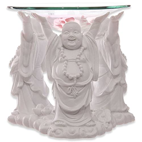 mtb more energy Duftlampe ''Happy Buddha'' - Duftlicht Aromalampe Teelichthalter - Höhe 11 cm - Figur Geschenk Deko von mtb more energy