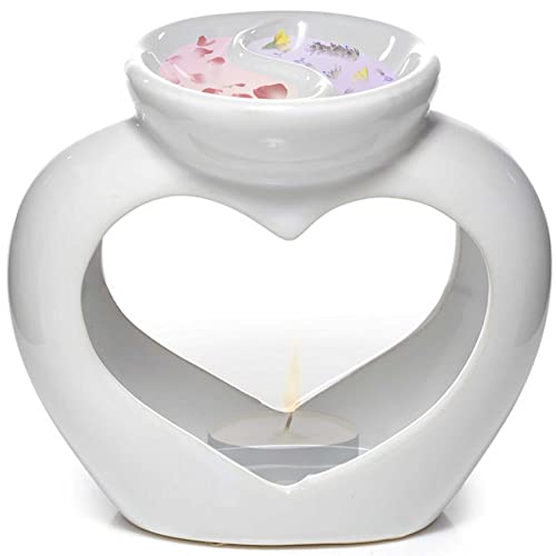 mtb more energy Duftlampe ''Love'' - Duftlicht Teelichthalter Herz - weiß - Höhe 14 cm - Deko Style Home Living von mtb more energy