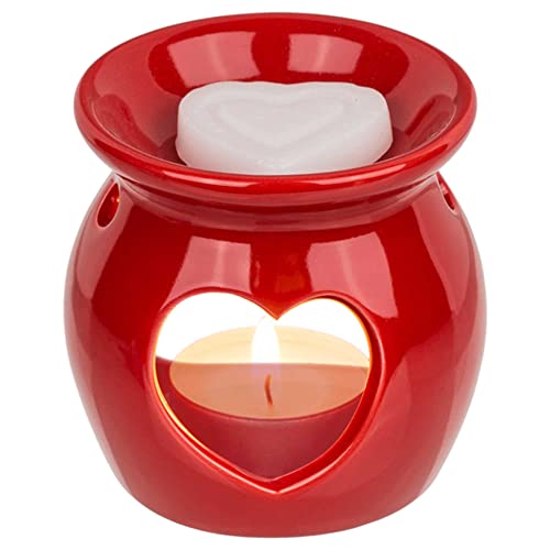 mtb more energy Duftlampe Mini ''Valentine'' - Duftlicht Teelichthalter Herz - rot - Höhe 8 cm - mit Duftmelt - Deko Style Home Living von mtb more energy