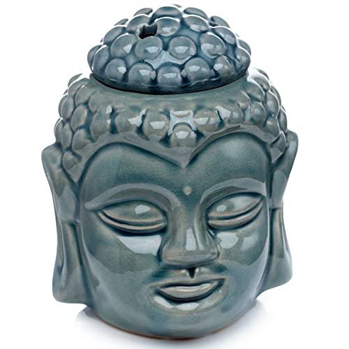 mtb more energy Duftlampe ''Wellness'' - Duftlicht Teelichthalter Thai Buddha - türkis - Höhe 13 cm - Deko Style Home Living von mtb more energy