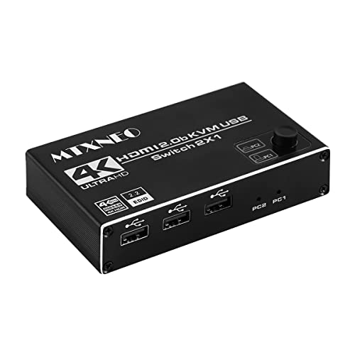 HDMI 2.0 Switch 4K HDMI Switch 2 in 1 Out Metall HDMI Switches Selector Box mit 3 USB2.0 Ports KVM Switch Unterstützung HDCP 2.2 Unterstützung 4K60Hz Ultra HD HDMI 2.0 Switch 4K HDMI Switch 2 in 1 Out Metall HDMI Switches Selector Box mit 3 USB2.0 Ports KVM Switch Unterstützung HDCP 2.2 Unterstützung 4K60Hz Ultra HD von mtxneo