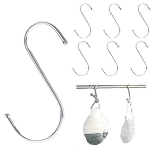 muahmuah S-Haken 6 stücke 410 Edelstahl S Haken, Küchenhaken für drinnen und draußen - Funktionale Aufhängehaken, Metallhaken zum Einhängen .100mm Hängende Haken Silber Metall muahmuah S-Haken 6 stücke 410 Edelstahl S Haken, Küchenhaken für drinnen und draußen - Funktionale Aufhängehaken, Metallhaken zum Einhängen .100mm Hängende Haken Silber Metall von muahmuah