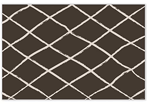 mubusi Vinyl Teppich Berber Braun 180x270 cm - Kunststoff Teppich Schlafzimmer - Teppich Küche Antirutsch - Outdoor Teppich Wasserfest - Wohnzimmer Deko - Langläufer von mubusi