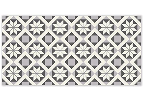 mubusi Vinyl Teppich Küche Lounge - Verschiedene Größen - (Süd Grau 90x180 cm) von mubusi