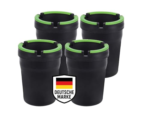 mucHome Aschenbecher Ø 8 cm für draußen - Windgeschützter Auto-Aschenbecher mit leuchtendem Deckel - Windaschenbecher/Sturmaschenbecher (4 Stück) von mucHome