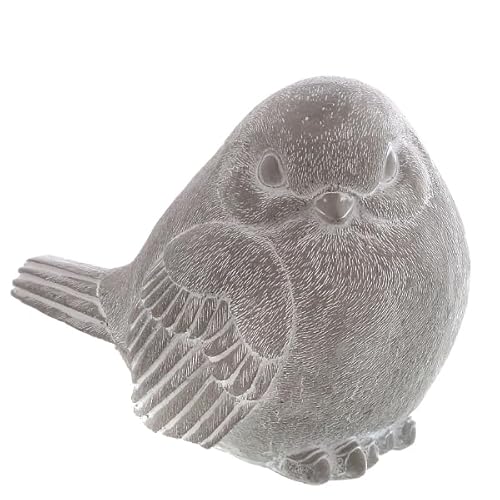 mucHome Dekofigur Vogel aus Beton Grau/Weiß Gewischt Höhe 11cm Tierfigur Skulptur Dekoaufsteller Tierskulptur von mucHome