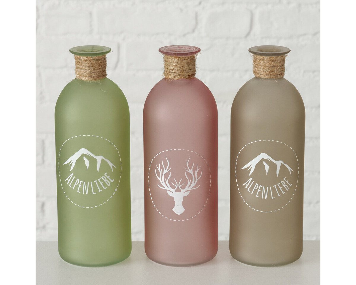 mucHome Dekovase 3er Set Vase Flori Rosa Grün Braun Dekovase Vasen mucHome Dekovase 3er Set Vase Flori Rosa Grün Braun Dekovase Vasen von mucHome